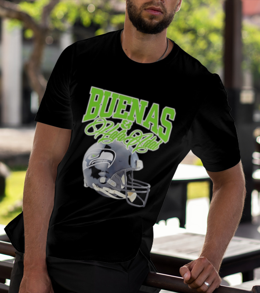 BUENAS Hafa Adai Seattle Seahawks Helmet T-Shirt