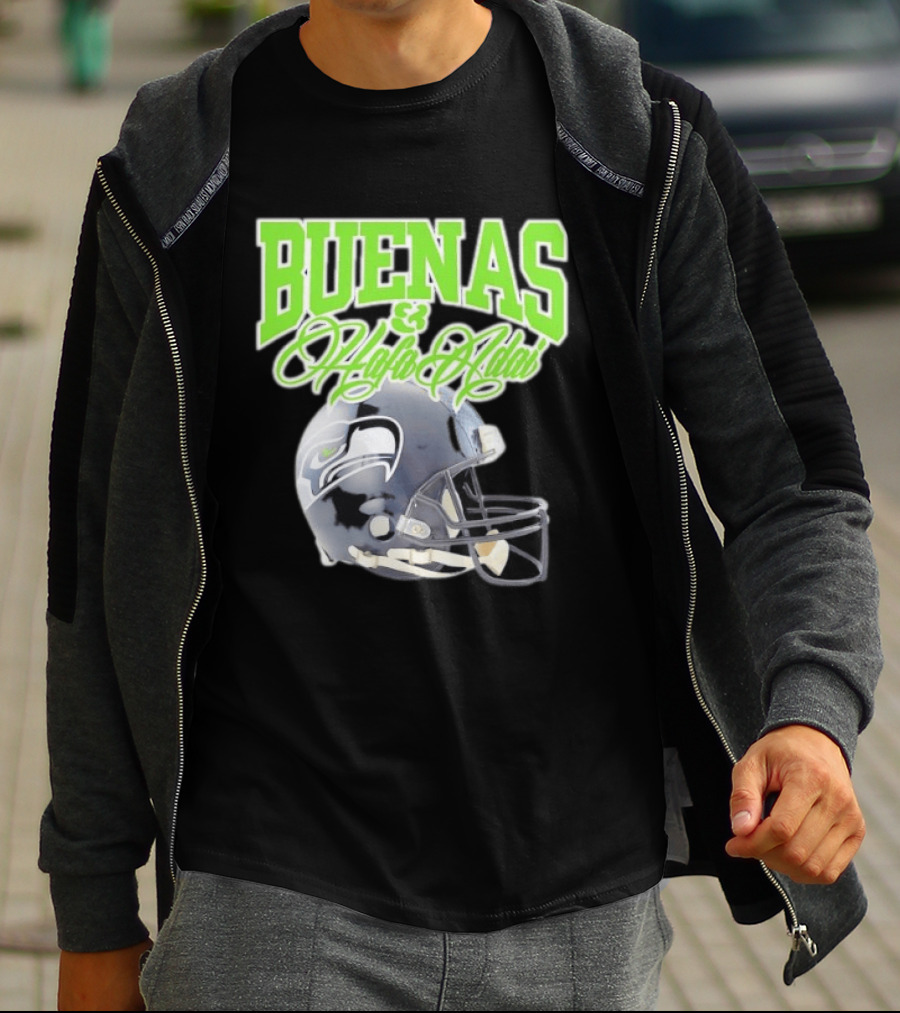 BUENAS Hafa Adai Seattle Seahawks Helmet T-Shirt