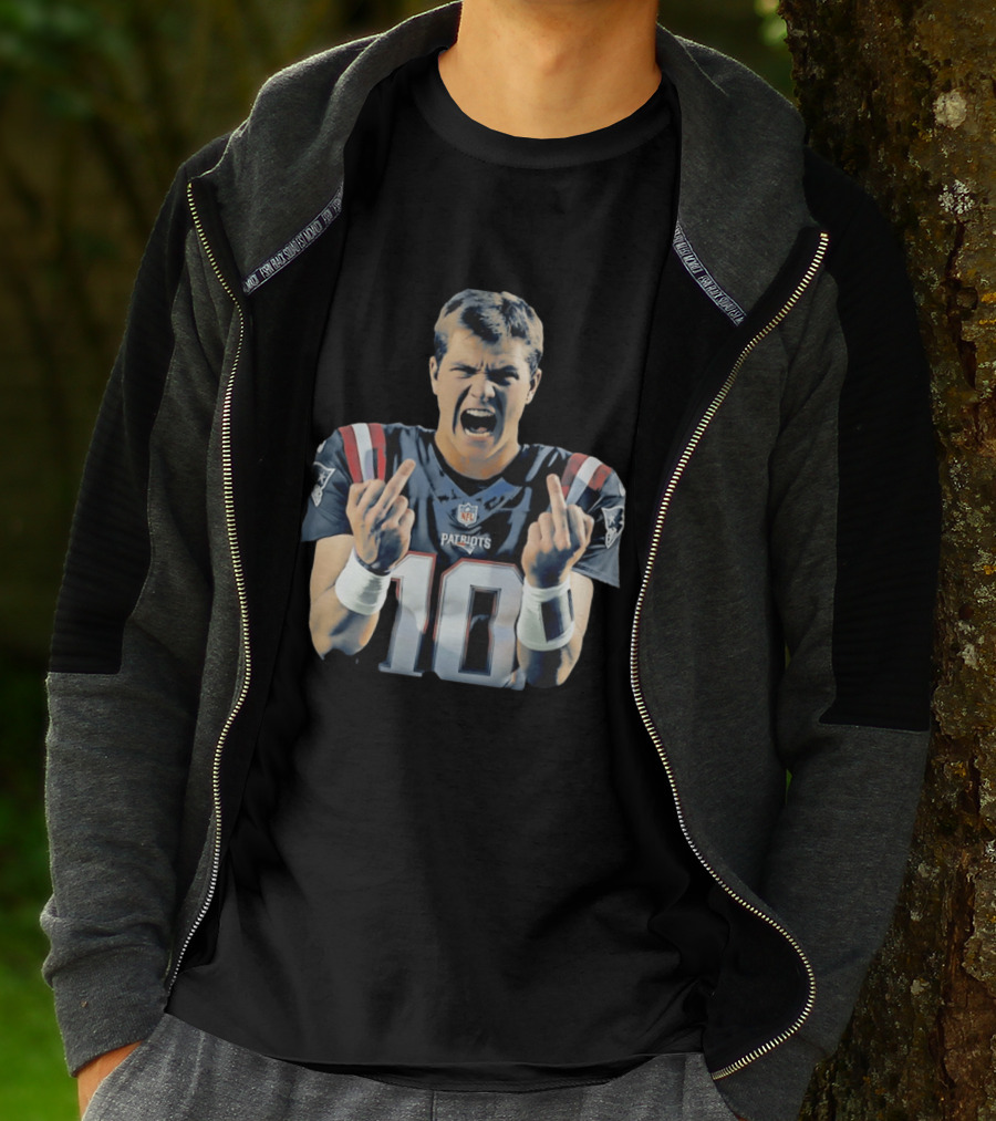 Drake Maye NE Patriots NFL Middle Finger T-Shirt