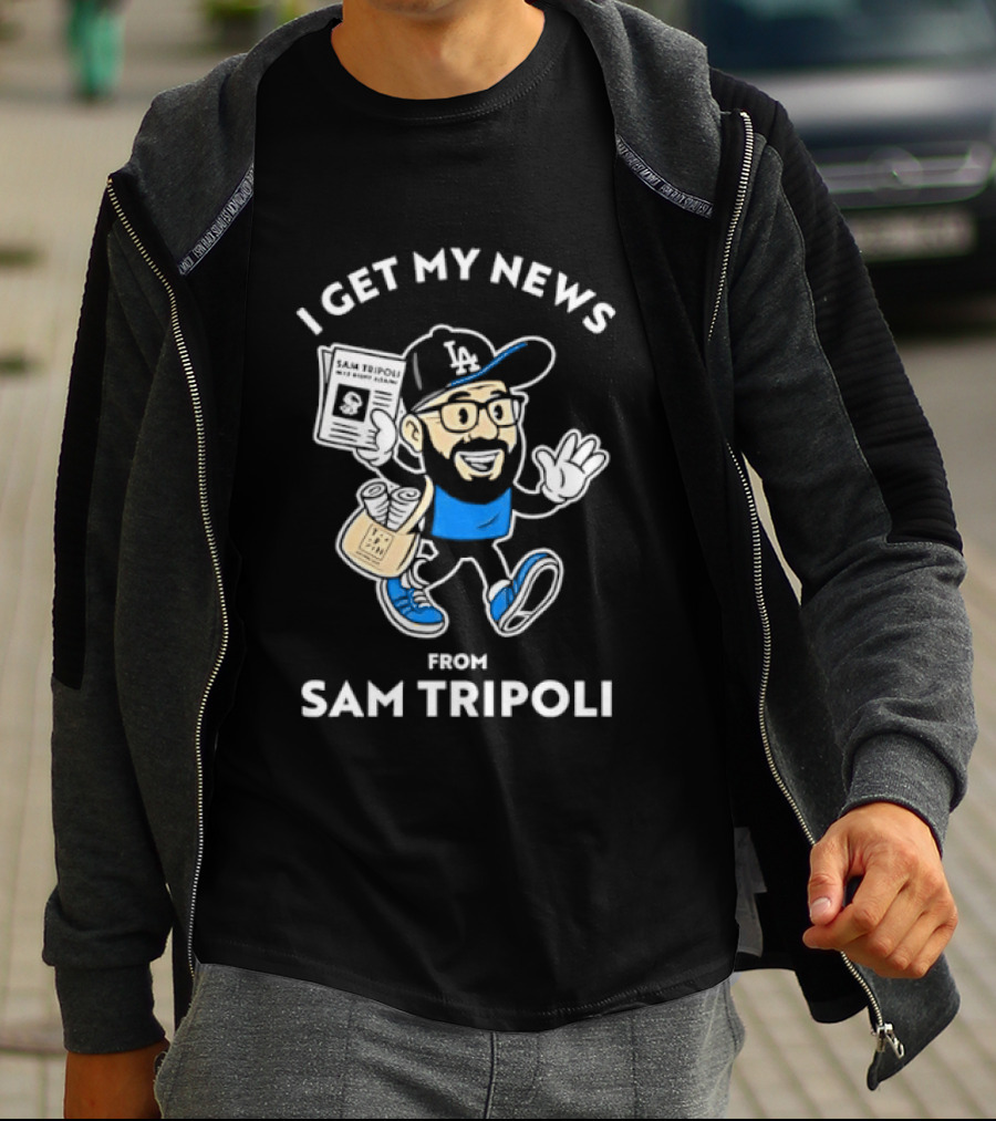 Sam Tripoli Los Angeles News Character LA Cap T-Shirt