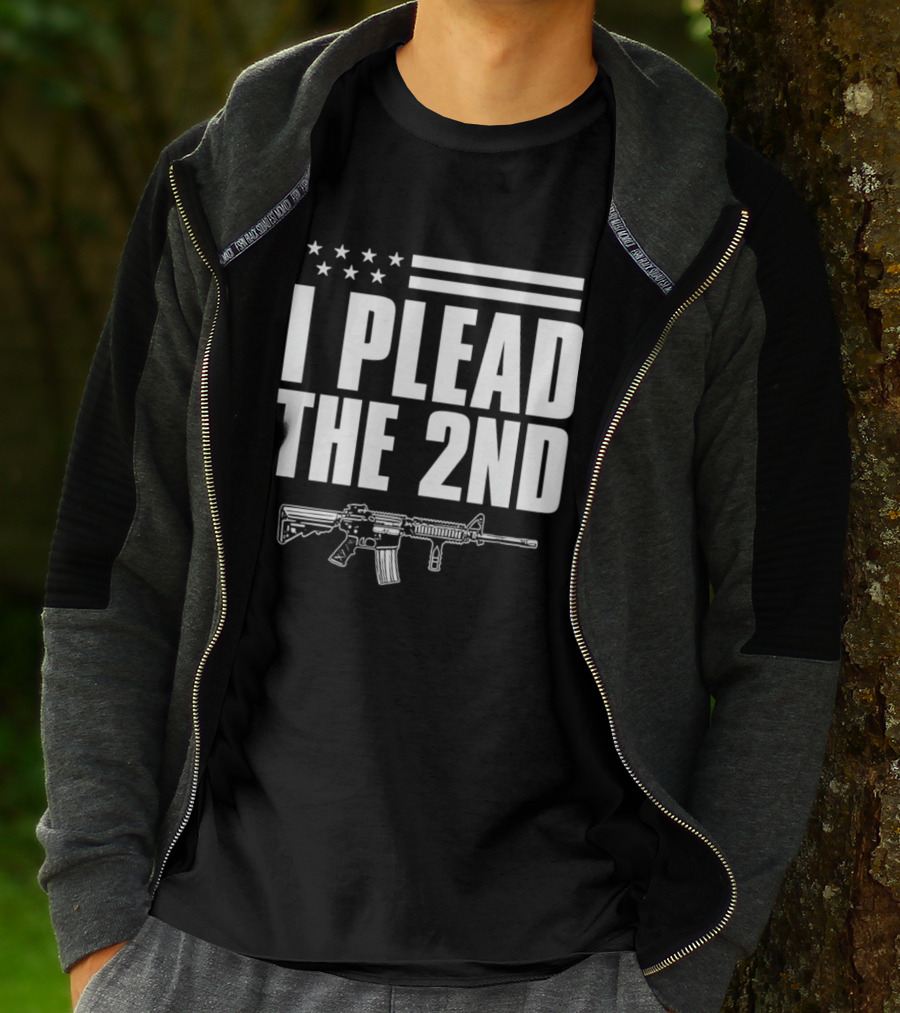 I Plead The 2nd Gun Rights American Flag Rifle T-Shirt