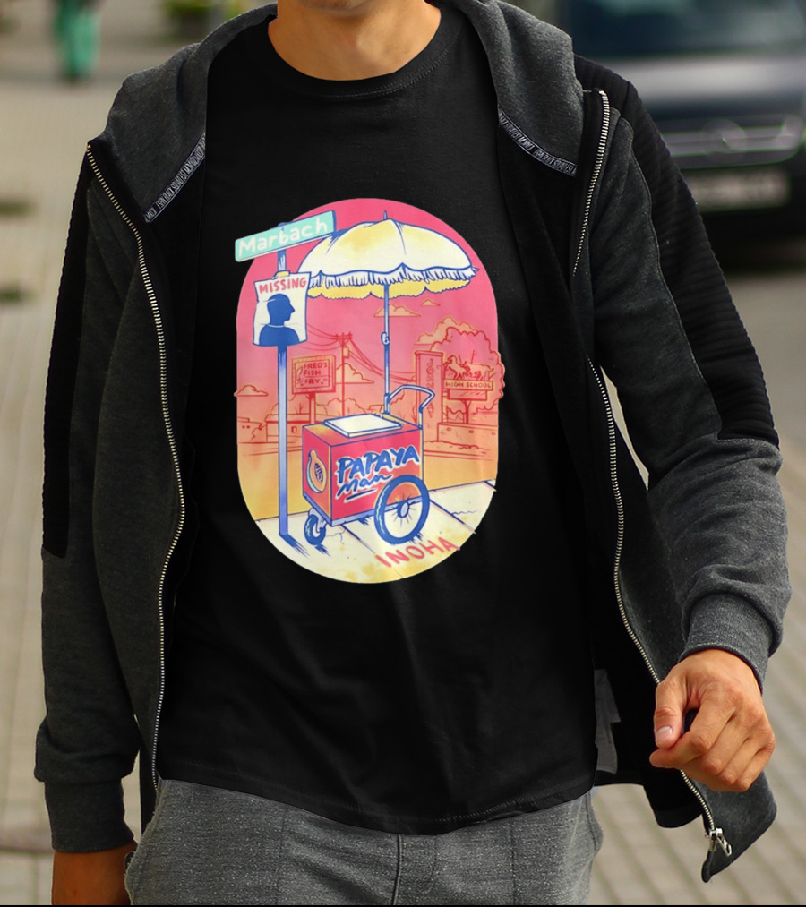 Marbach Inoha Papaya Man Missing High School Fred's Fish Fry T-Shirt