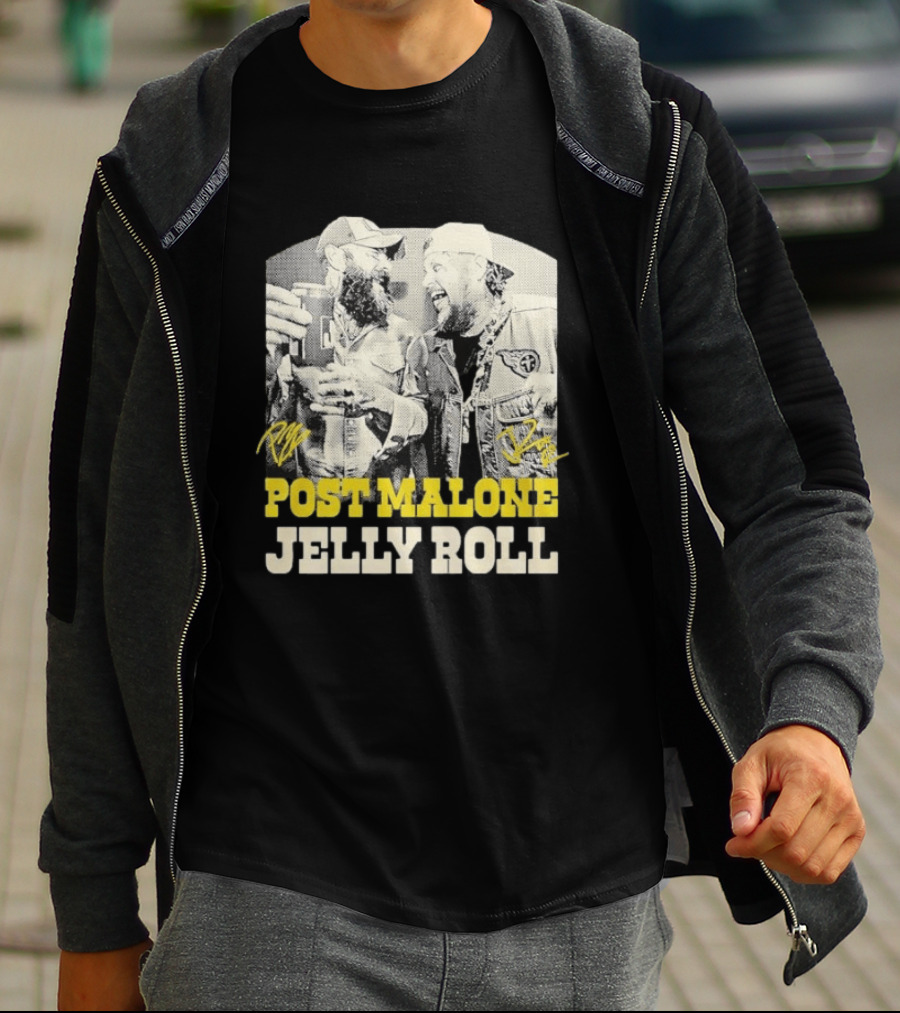 Post Malone Jelly Roll Collaboration Signatures T-Shirt