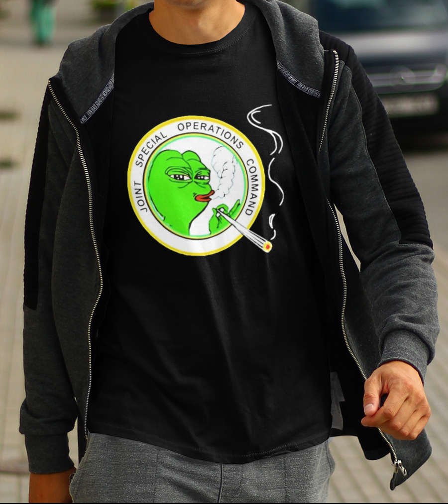 Sad Pepe Smoking Meme Joint Special Operations Command T-Shirt