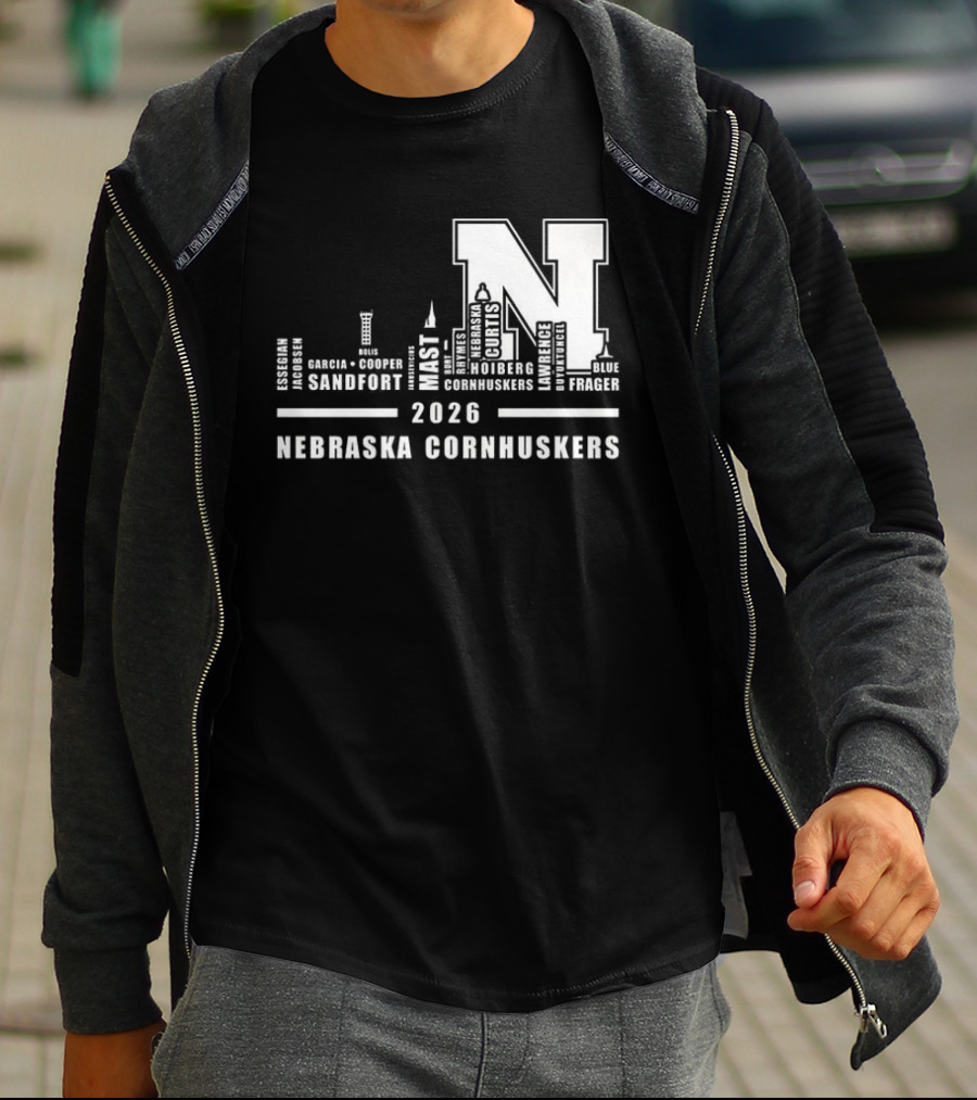 2026 Nebraska Cornhuskers City Skyline Lincoln T-Shirt