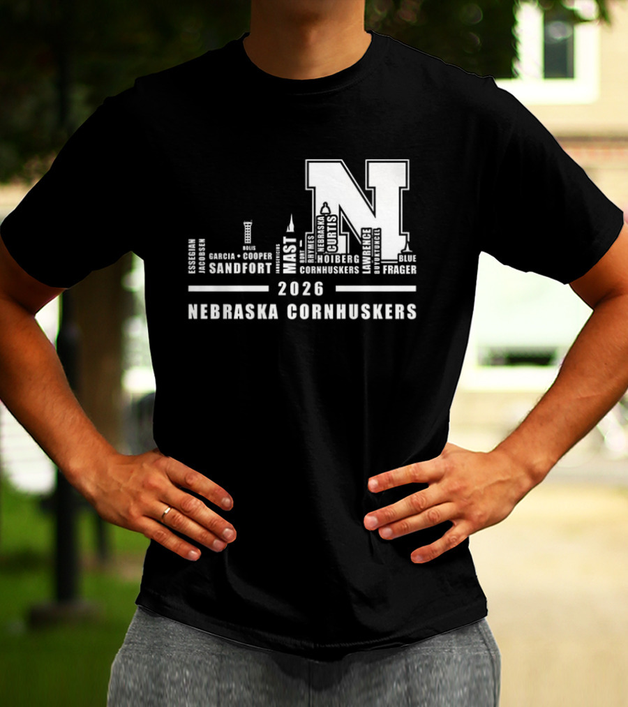 2026 Nebraska Cornhuskers City Skyline Lincoln T-Shirt