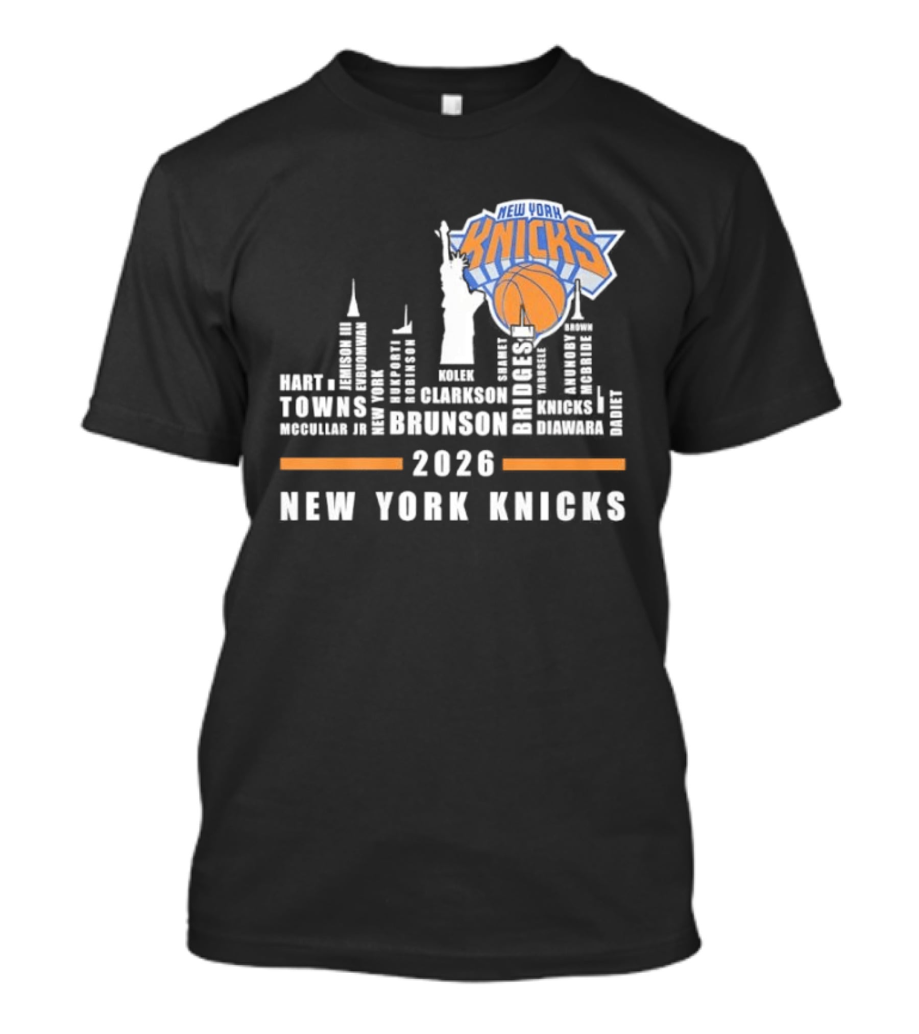 New York Knicks 2026 Players Name Of The Skyline City T-Shirt