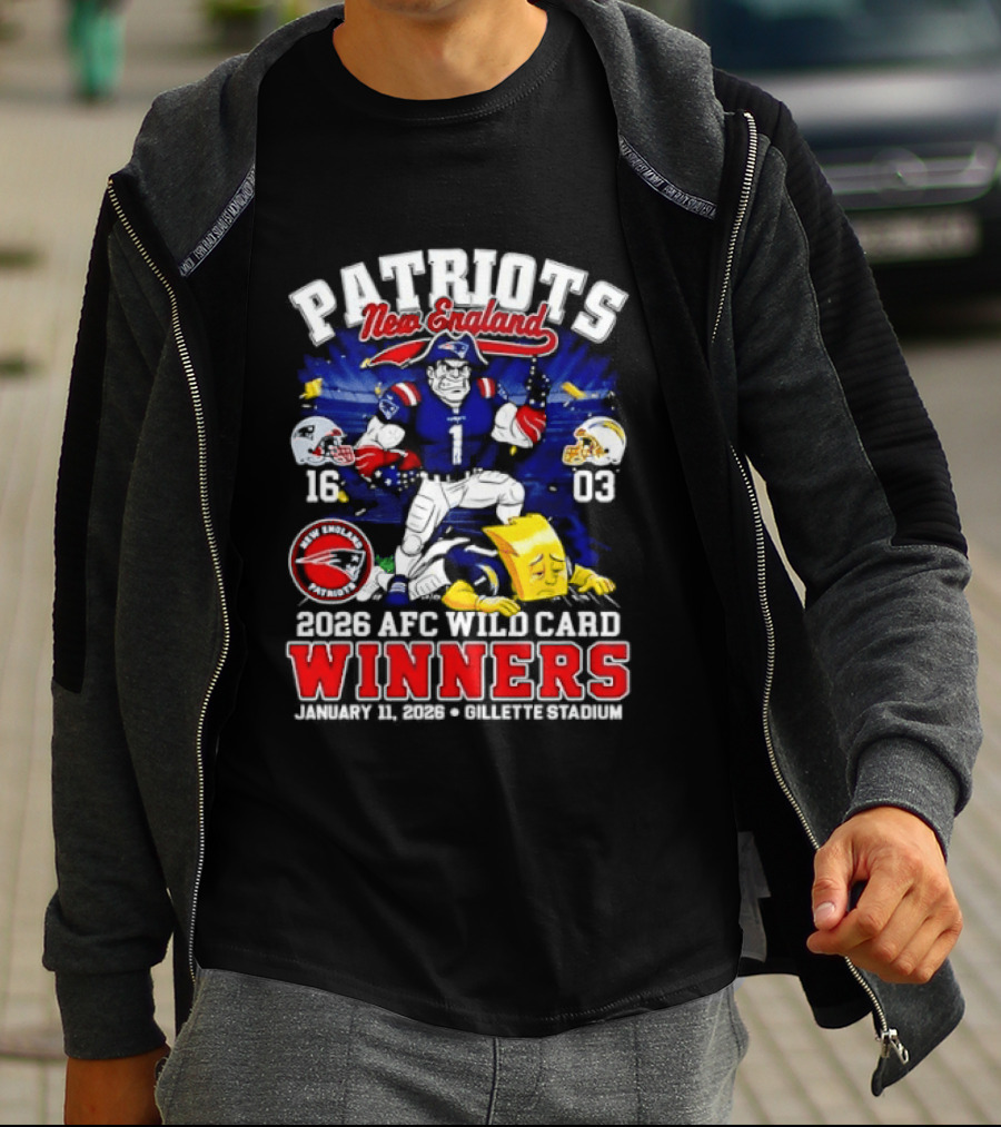 Patriots New England 2026 AFC Wild Card Winners Gillette Stadium January 11th T-Shirt