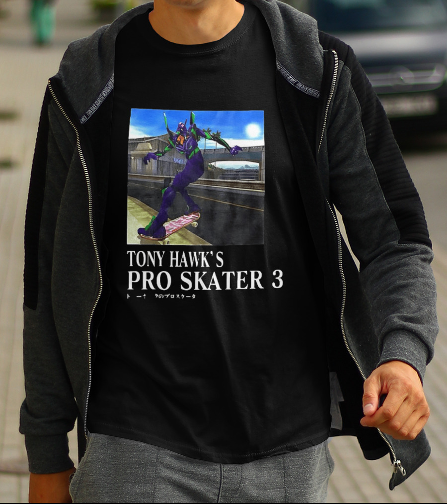 Tony Hawk's Pro Skater 3 Evangelion Crossover Skating Scene T-Shirt