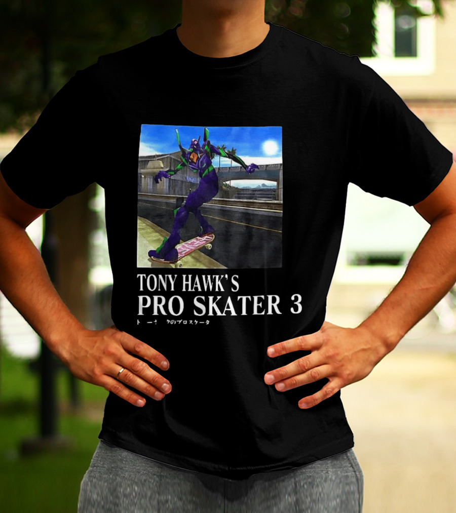 Tony Hawk's Pro Skater 3 Evangelion Crossover Skating Scene T-Shirt