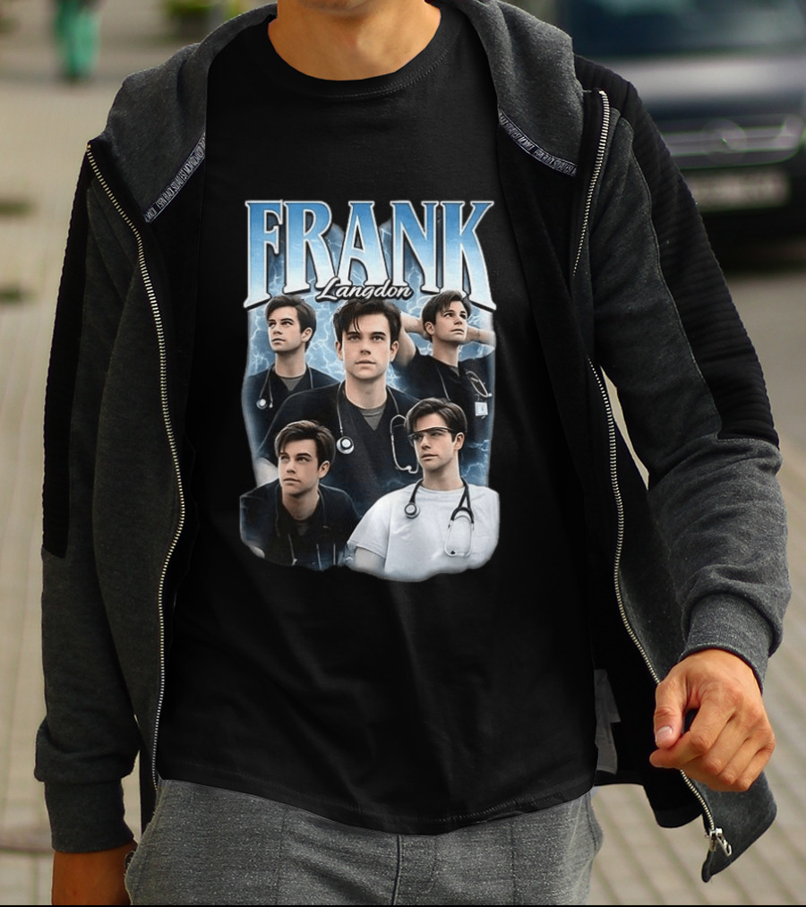FRANK Langdon Doctor Character Lightning Background Stethoscope T-Shirt