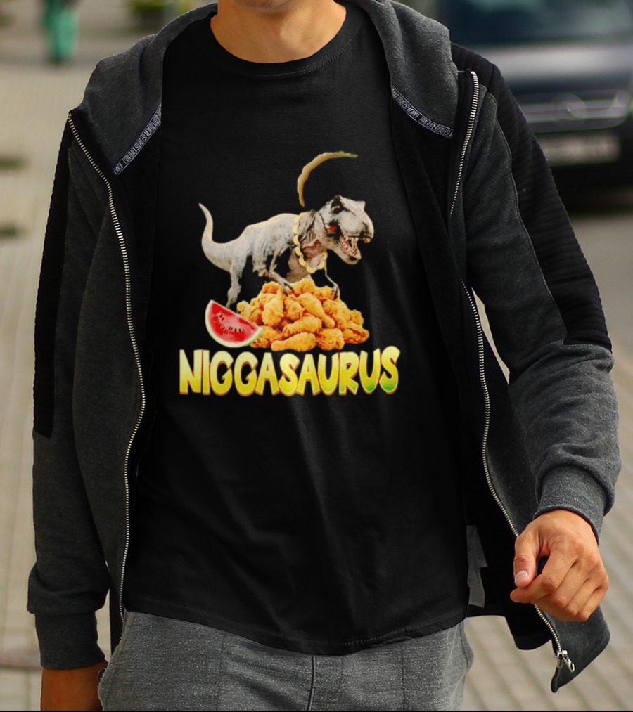 Niggasaurus Dinosaur Fried Chicken T-Shirt