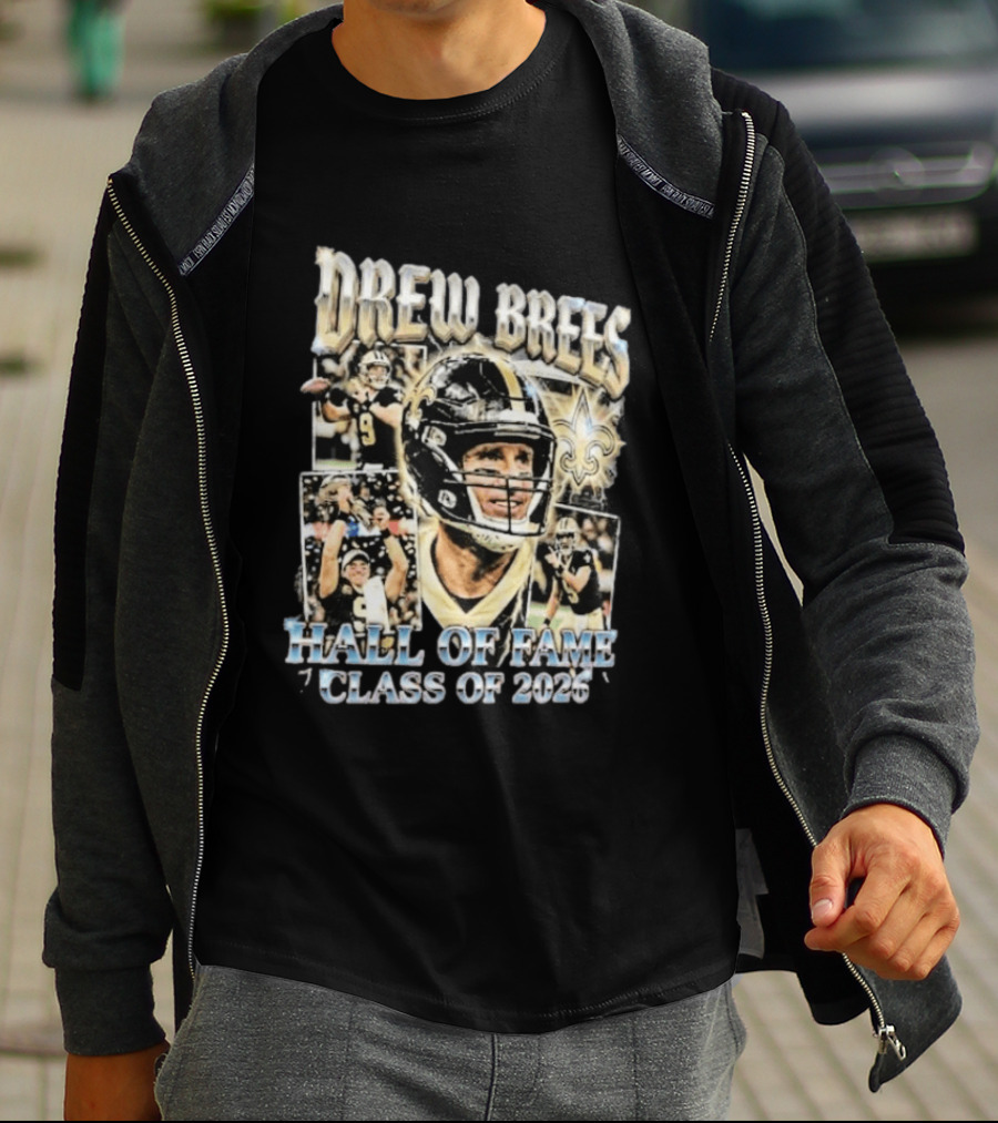 Drew Brees Hall Of Fame Class Of 2026 Quarterback Inductee NFL Football Star T-Shirt