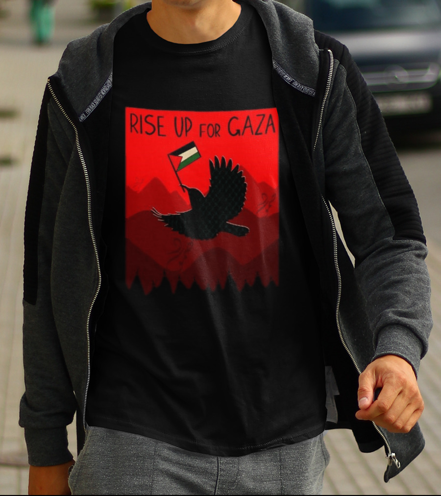 Rise Up For Gaza Palestinian Flag Bird T-Shirt