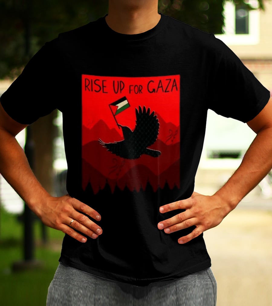 Rise Up For Gaza Palestinian Flag Bird T-Shirt