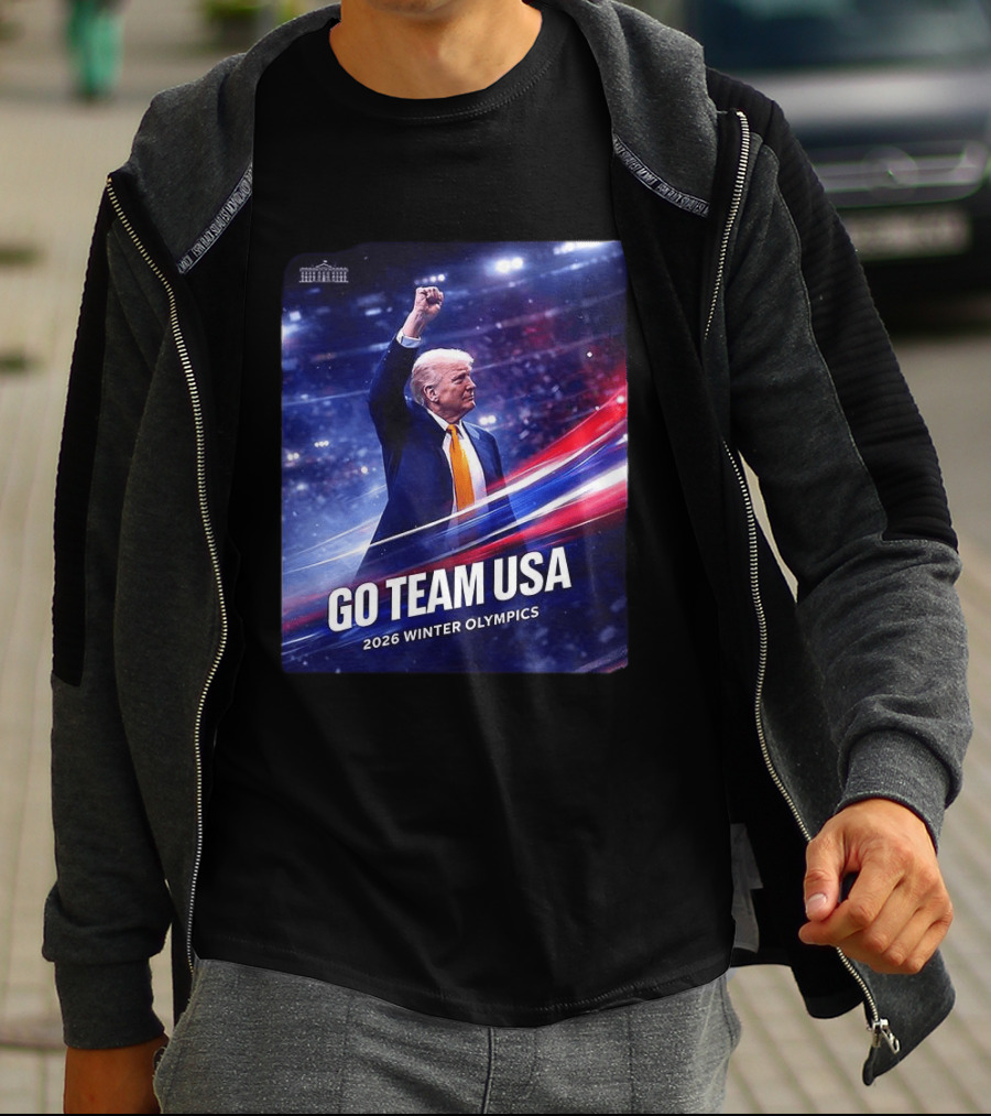 Go Team USA 2026 Winter Olympics Trump Cheer American Pride T-Shirt