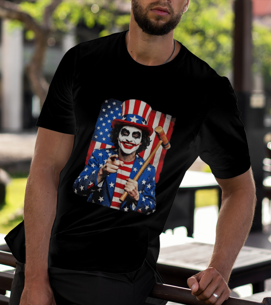Uncle Jimmy USA Flag Joker Parody Patriotic Costume T-Shirt