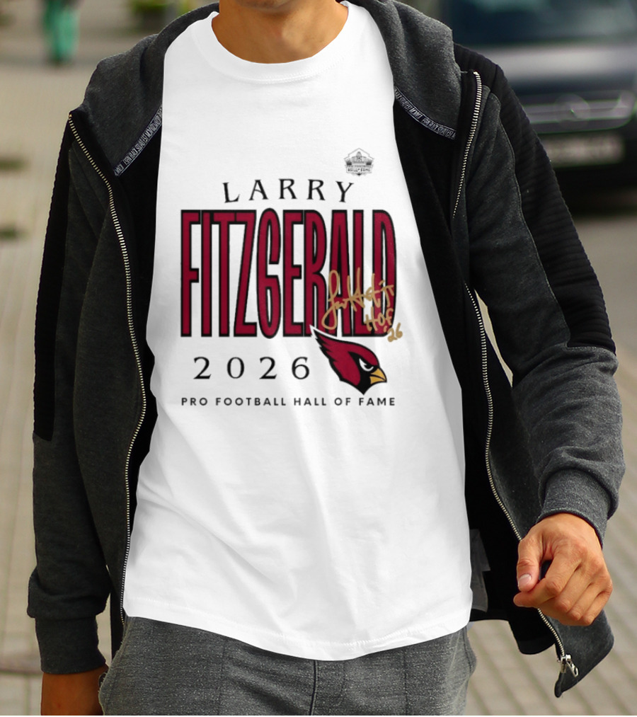 Larry Fitzgerald 2026 Pro Football Hall Of Fame Arizona Cardinals HOF Inductees T-Shirt