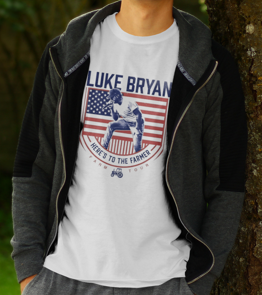 Luke Bryan Here's To The Farmer Farm Tour USA Flag T-Shirt