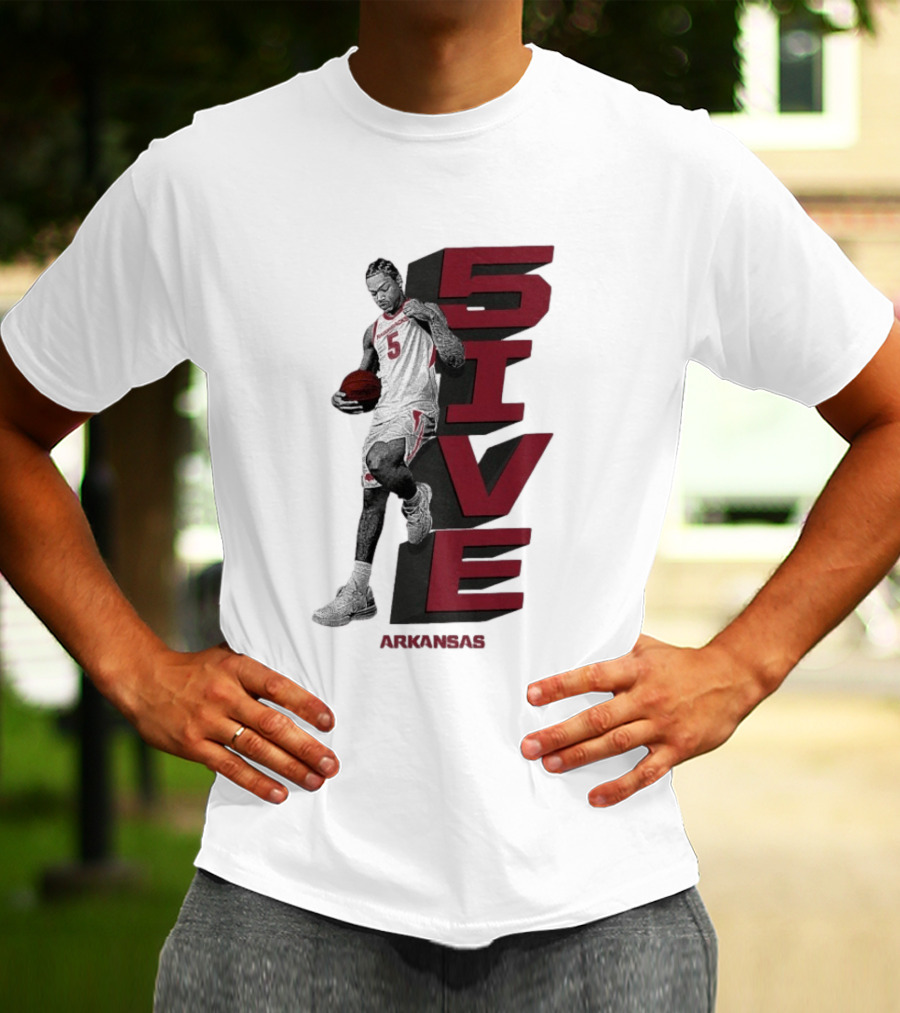 Darius Acuff Jr. 5ive Arkansas Razorbacks Basketball Player T-Shirt