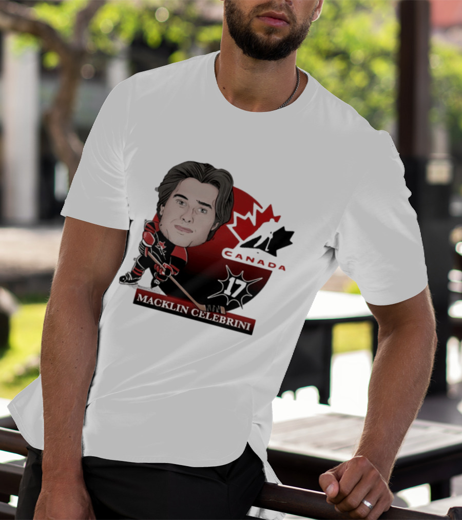 Hockey Canada Macklin Celebrini 17 Canada Leaf T-Shirt
