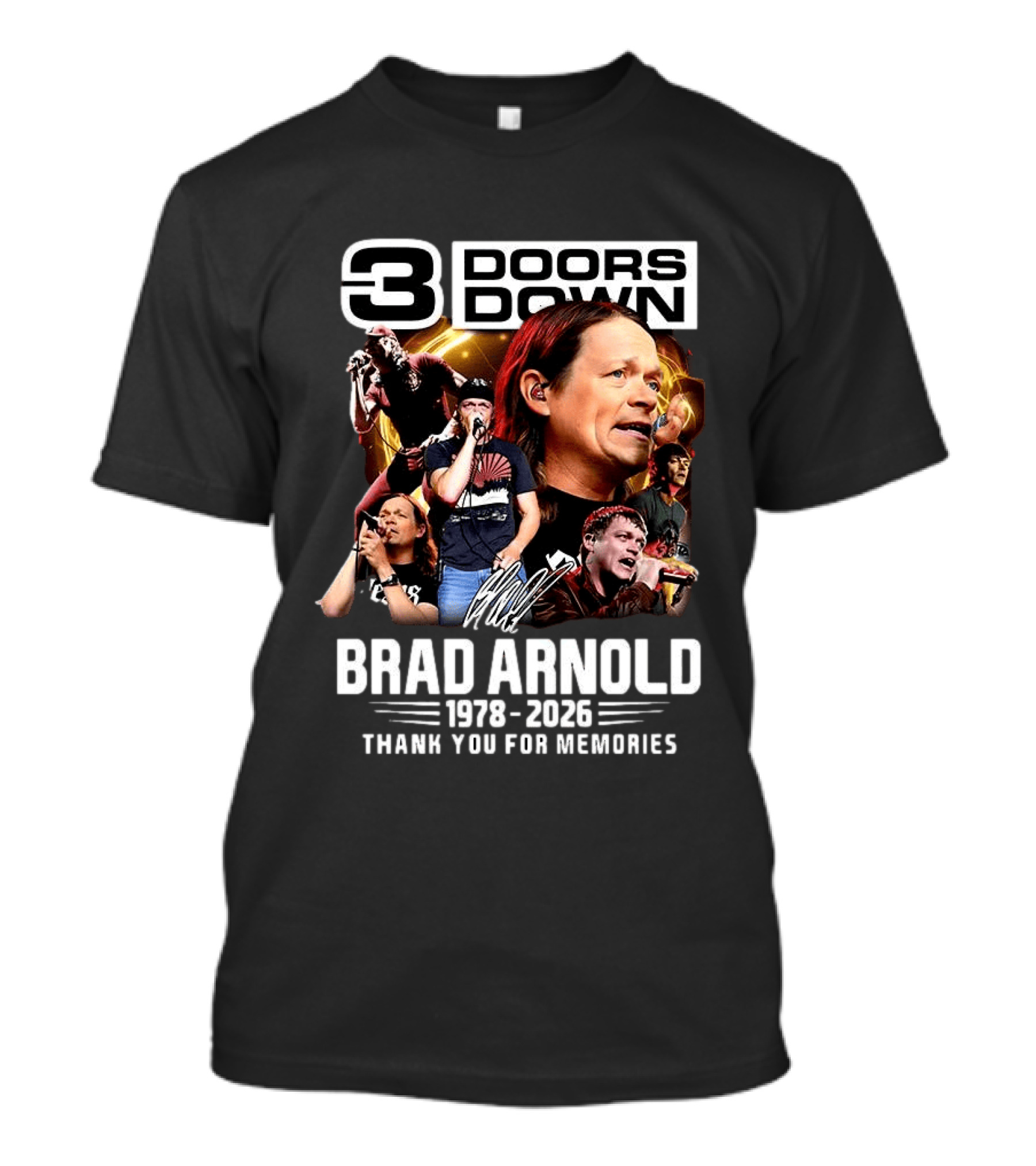 3 Doors Down Brad Arnold 1978 2026 Thank You For Memories T-Shirt