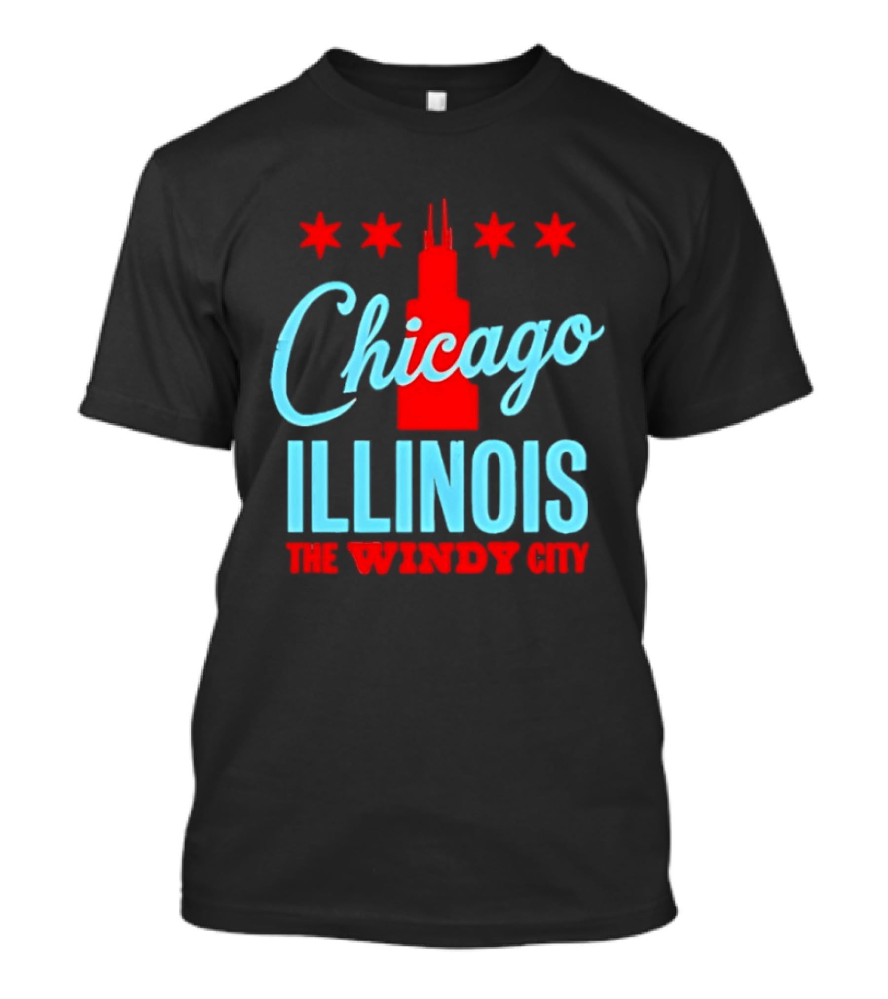 Chicago Illinois The Windy City Skyline Stars T-Shirt