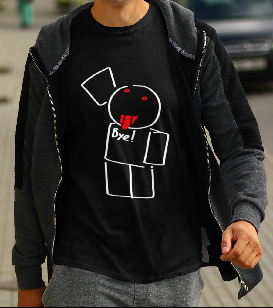 Debunkoider's Bye Paint Red Mouth Stick Figure T-Shirt