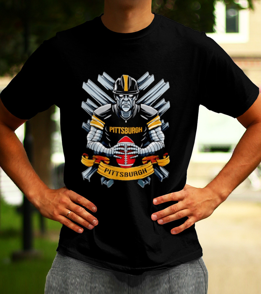 Pittsburgh Steel Worker Robot Football Industrial City Pride Sports T-Shirt