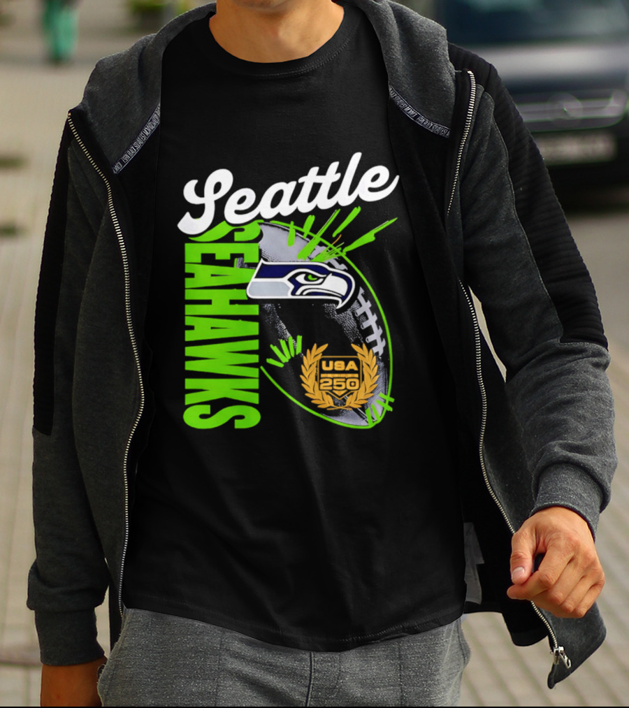 Seattle Seahawks USA 250 Gold Standard Football T-Shirt