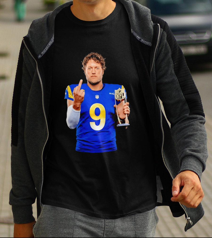 Matthew Stafford Los Angeles Rams 2025 MVP Gesture NFL Trophy T-Shirt