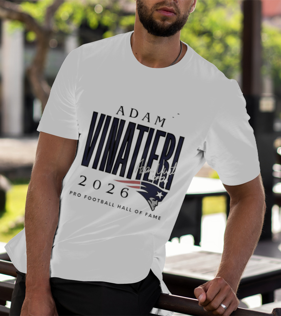 Adam Vinatieri 2026 Patriots Pro Football Hall Of Fame T-Shirt