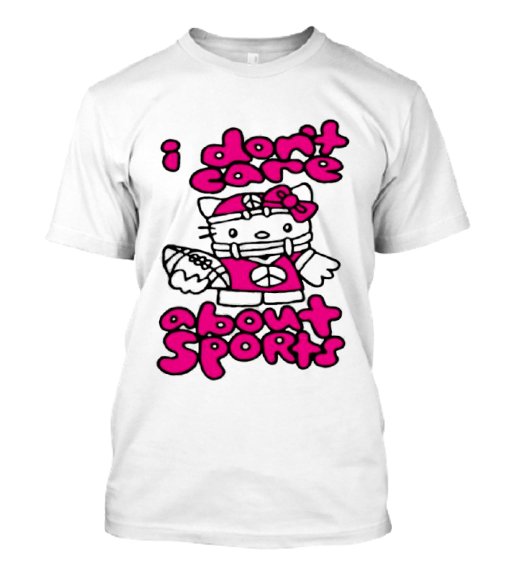 Hello Kitty I Don't Care About Sports Playful Attitude T-Shirt