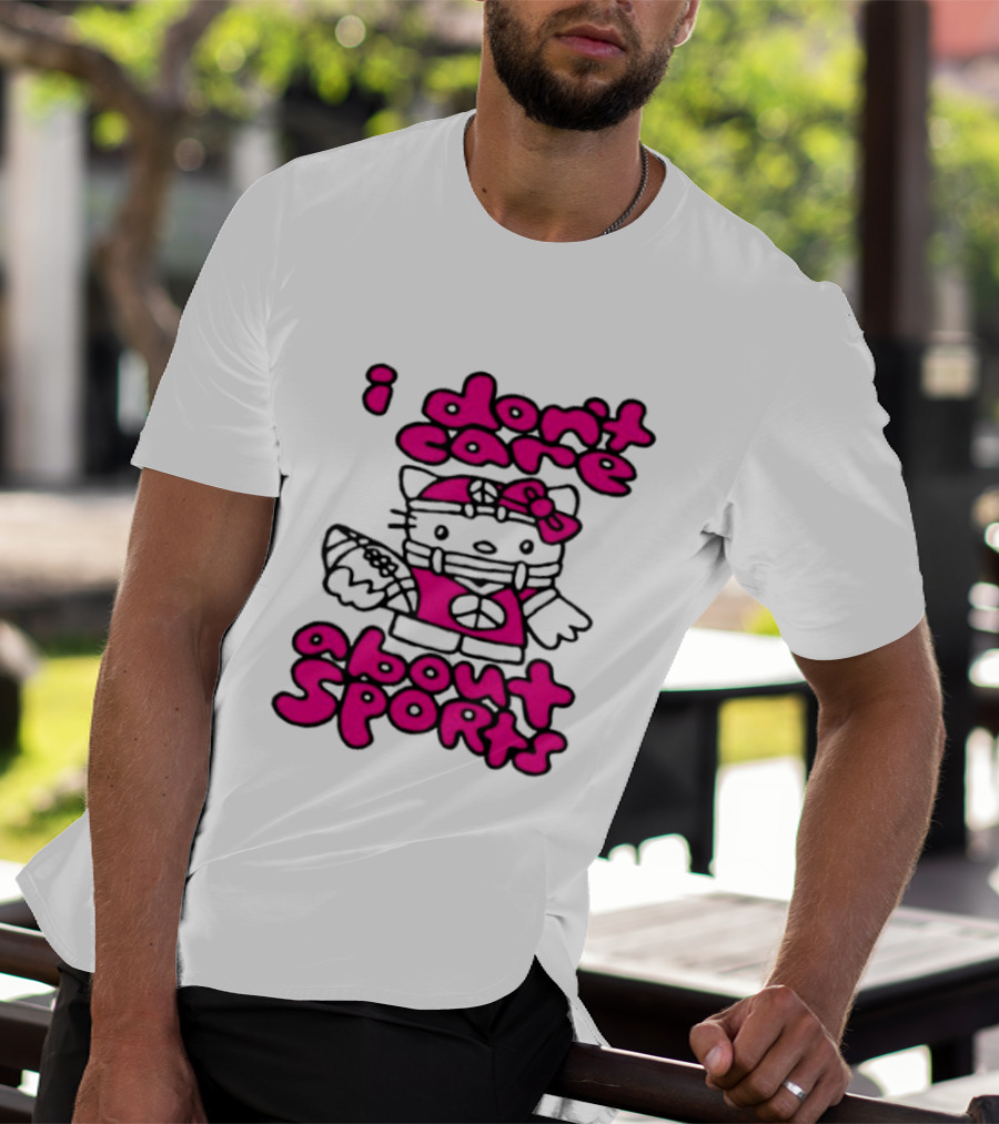 Hello Kitty I Don't Care About Sports Playful Attitude T-Shirt