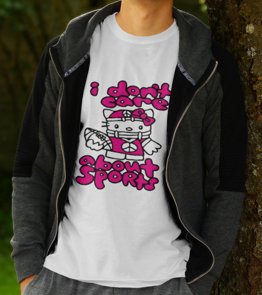 Hello Kitty I Don't Care About Sports Playful Attitude T-Shirt