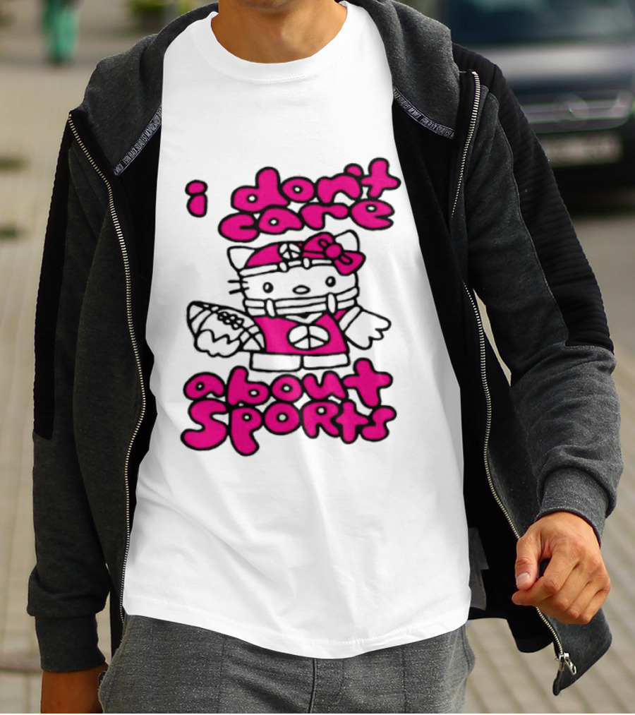 Hello Kitty I Don't Care About Sports Playful Attitude T-Shirt