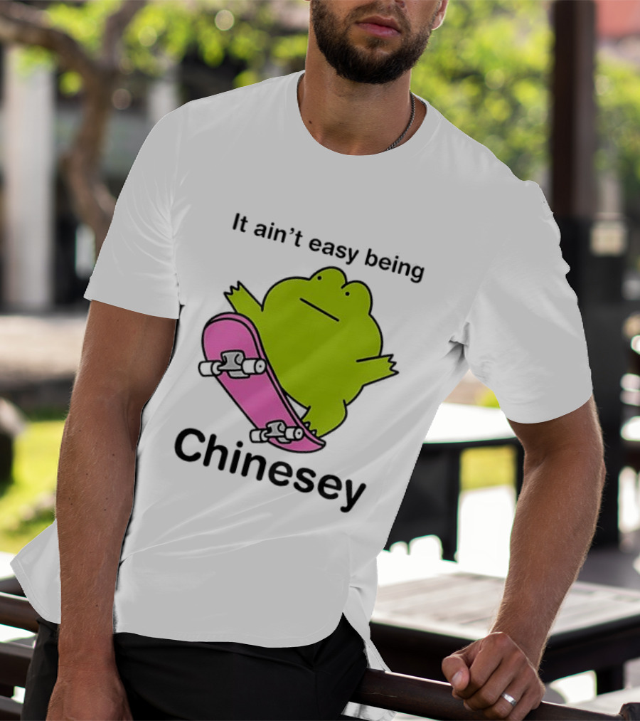 It Ain't Easy Being Chinesey Kawaii Frog On Skateboard T-Shirt