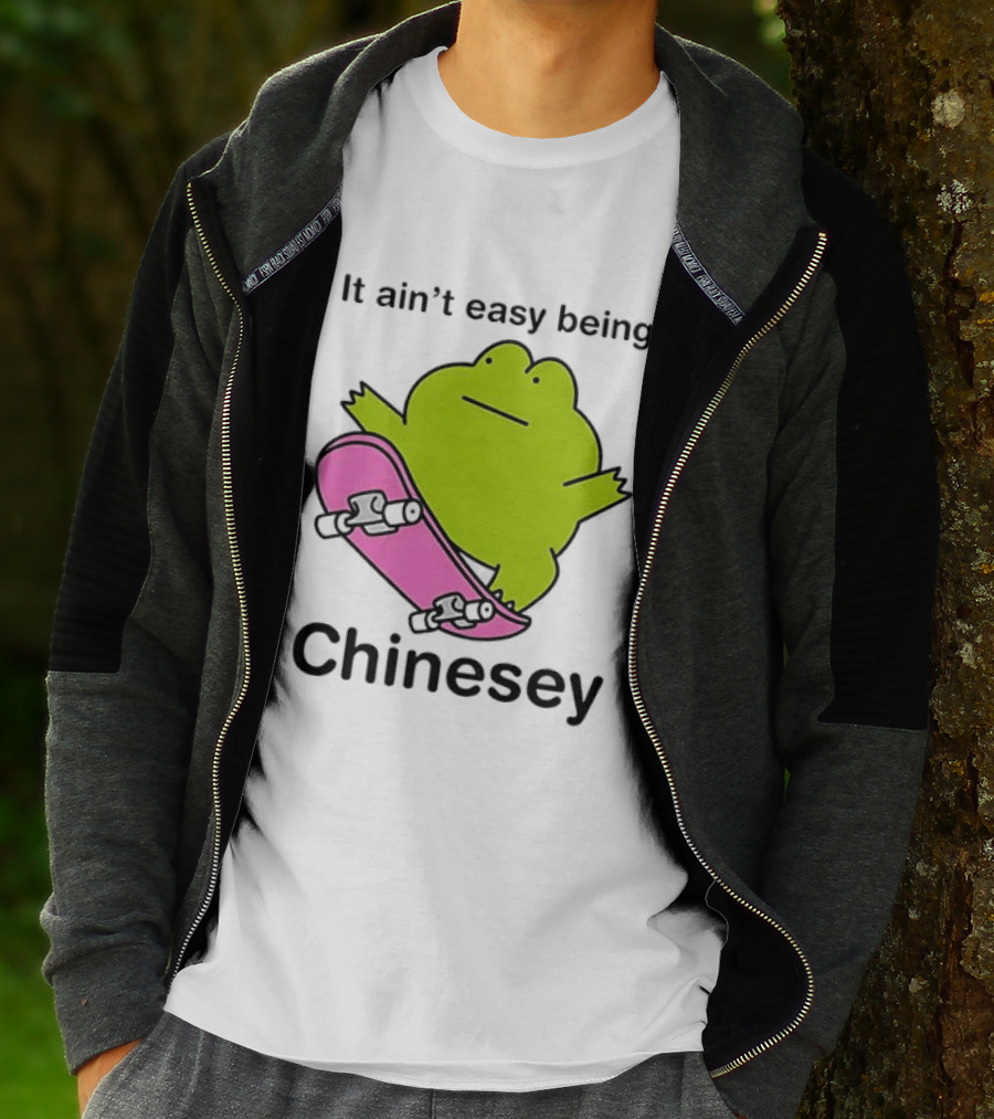 It Ain't Easy Being Chinesey Kawaii Frog On Skateboard T-Shirt