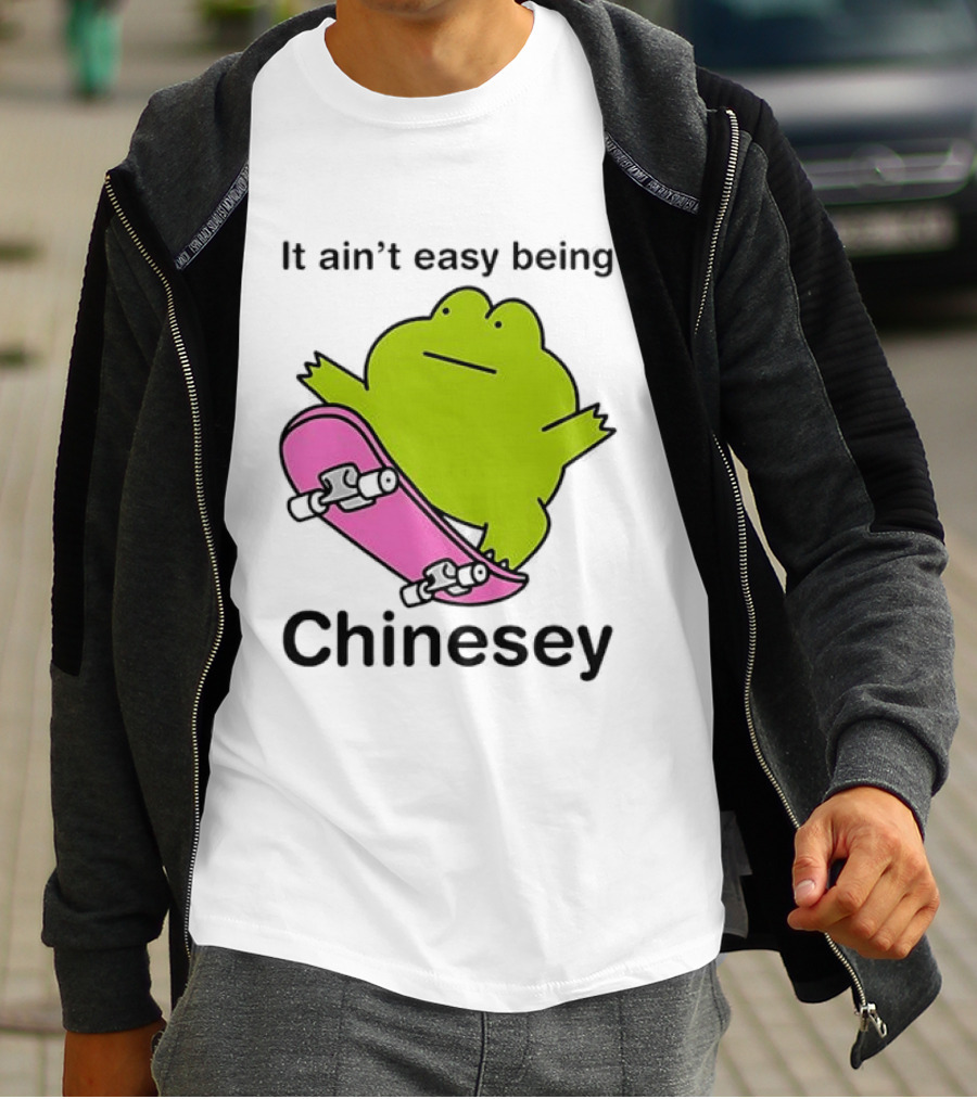 It Ain't Easy Being Chinesey Kawaii Frog On Skateboard T-Shirt