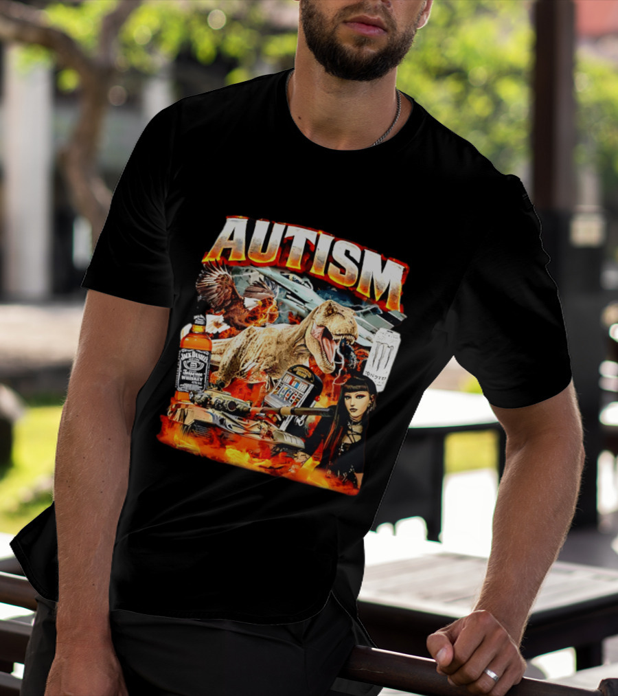 Autism Rex Eagle Jack Daniel's Tank Monster Energy Explosion T-Shirt