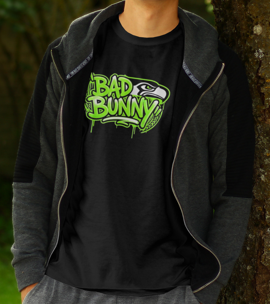 Bad Bunny Seattle Seahawks Team Collaboration T-Shirt