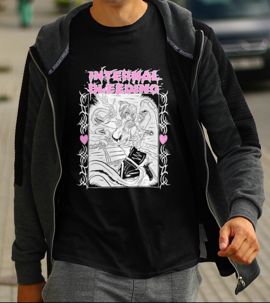 Internal Bleeding Anime Pastel Aesthetic Manga Style Hearts T-Shirt