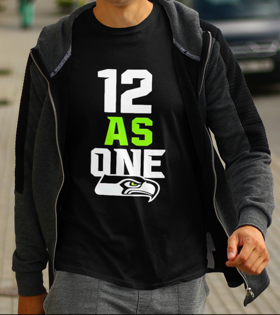 Seattle Seahawks 12 As One Fan Slogan With Team T-Shirt