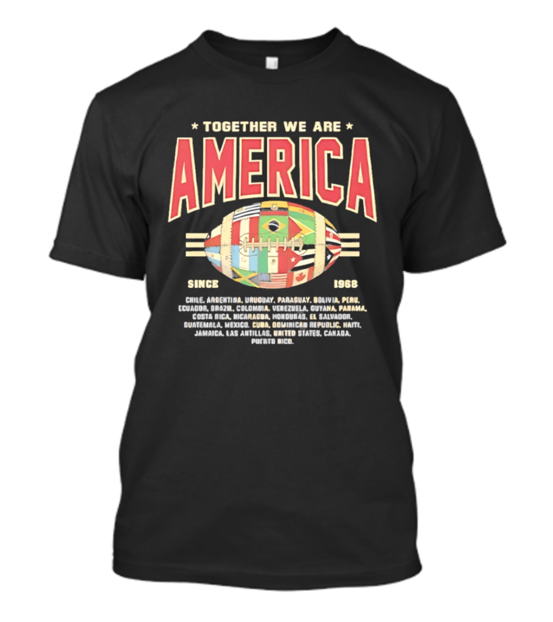 Together We Are America Flags Football Countries Since 1893 T-Shirt