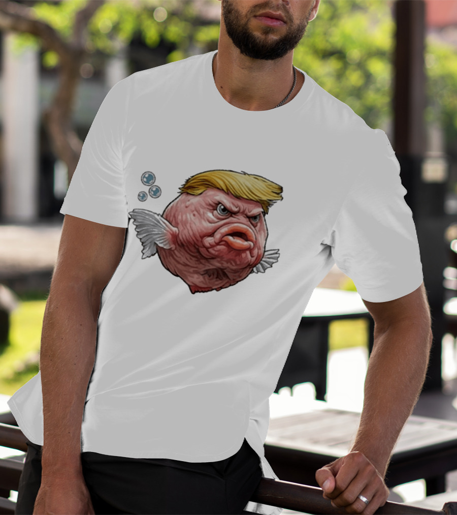 Angry Fish Trump Political Cartoon Satire T-Shirt