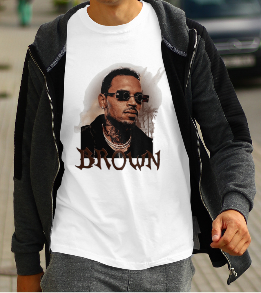 Chris Brown Highline Urban Style Sunglasses And Tattoos T-Shirt
