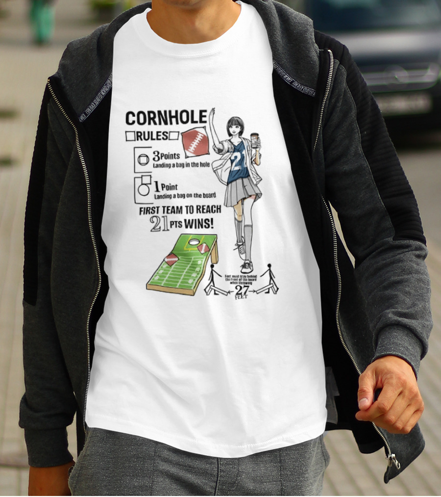 Cornhole Rules First Team To Reach 21 Points Wins T-Shirt