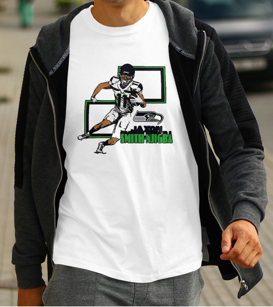 Jaxon Smith Njigba Seattle Seahawks Football Action Seahawks T-Shirt