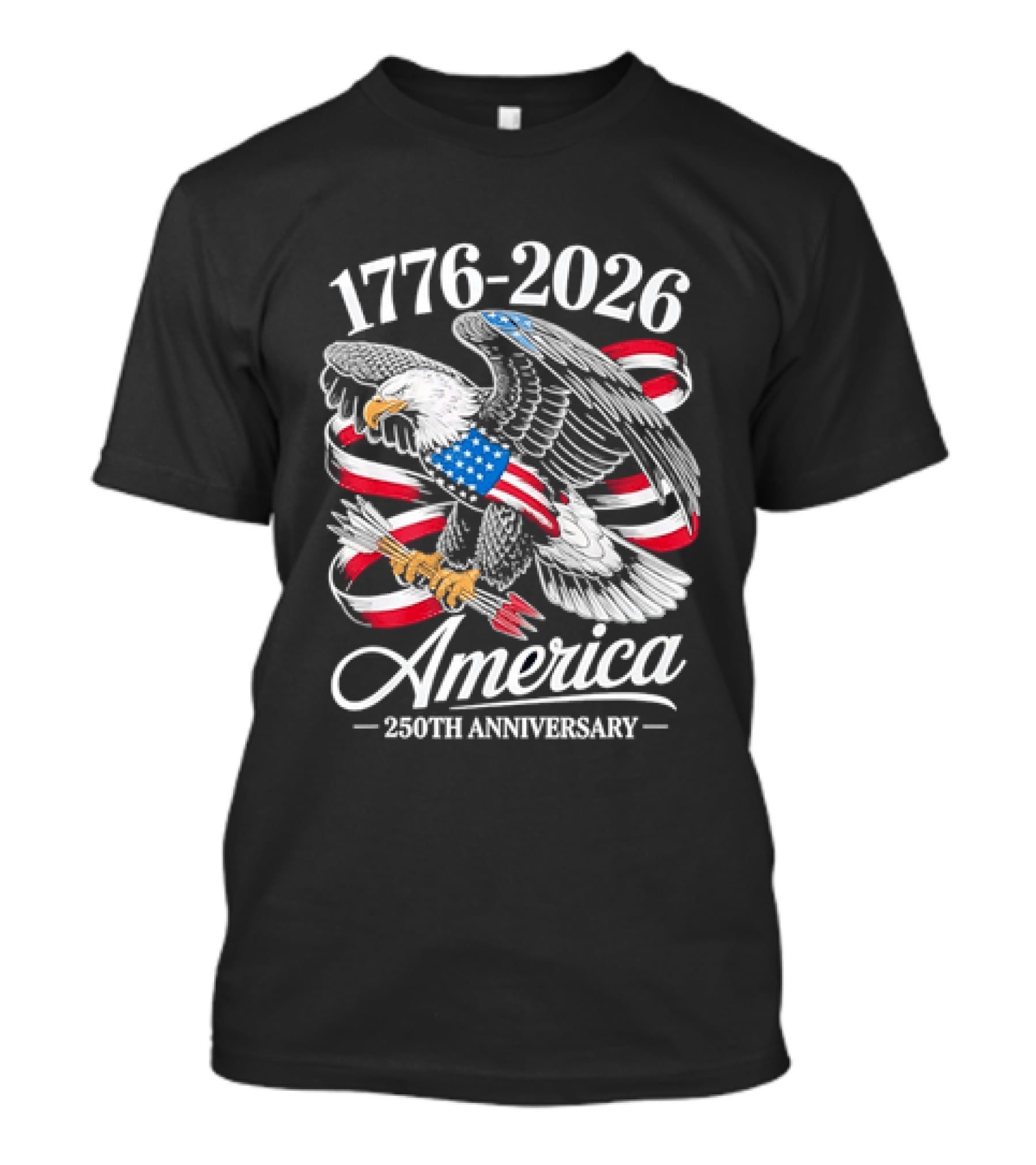 1776 2026 America 250th Anniversary Eagle Flag T-Shirt