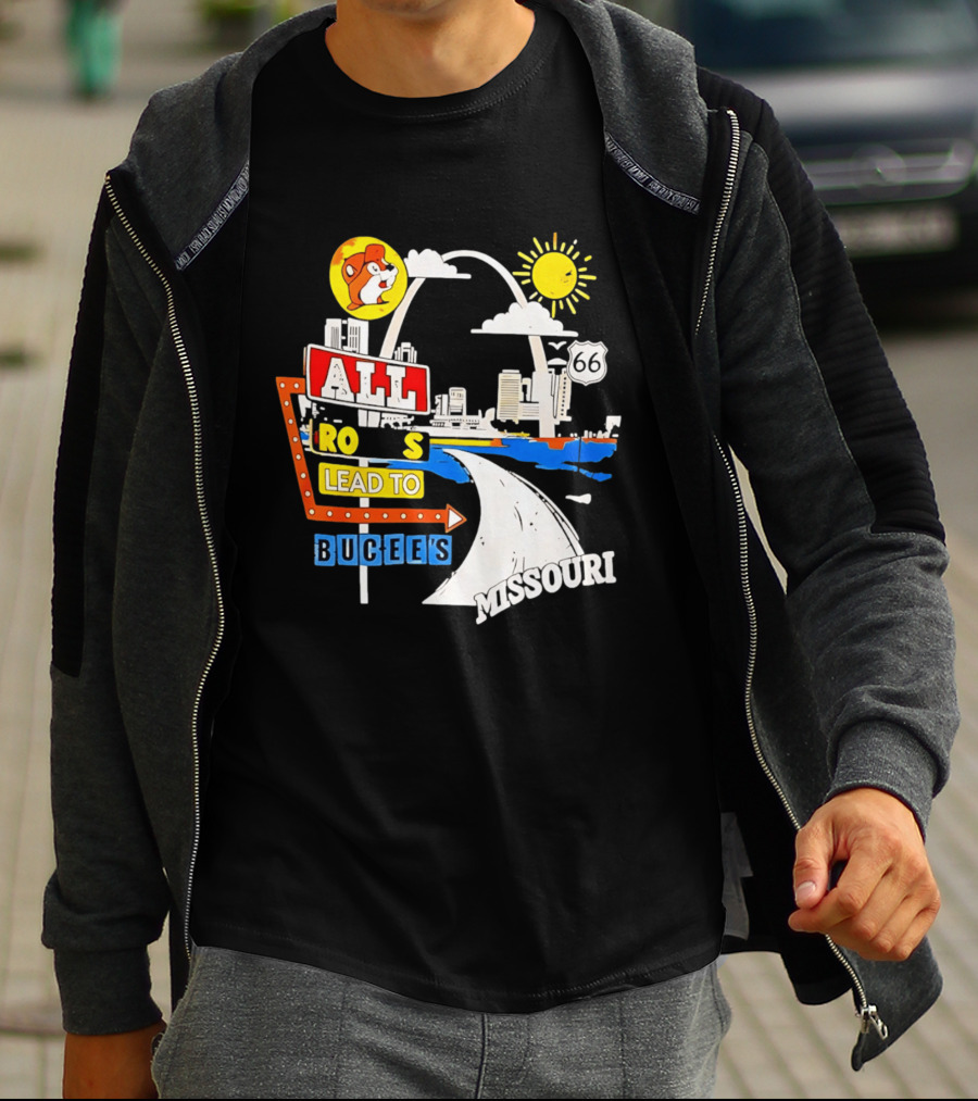 All Roads Lead To Buc Ee's Missouri Route 66 T-Shirt